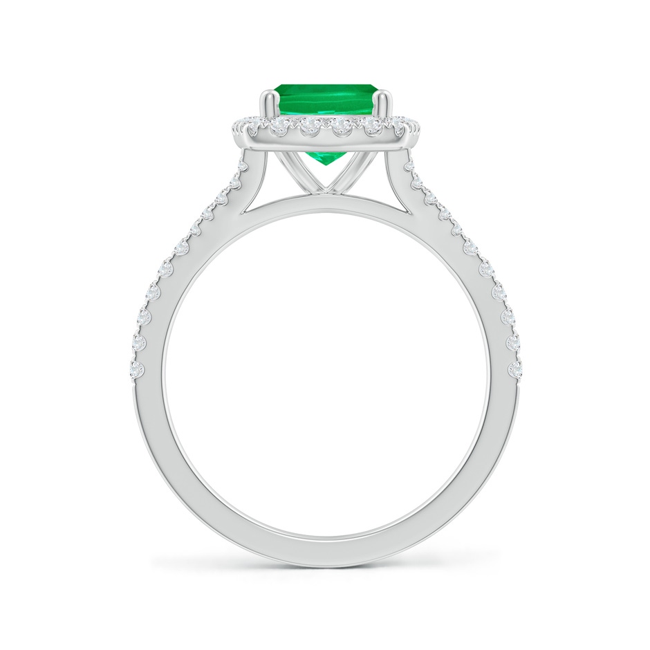 9x7mm AAA Cushion Rectangular Emerald Halo Split Shank Engagement Ring in P950 Platinum side 199