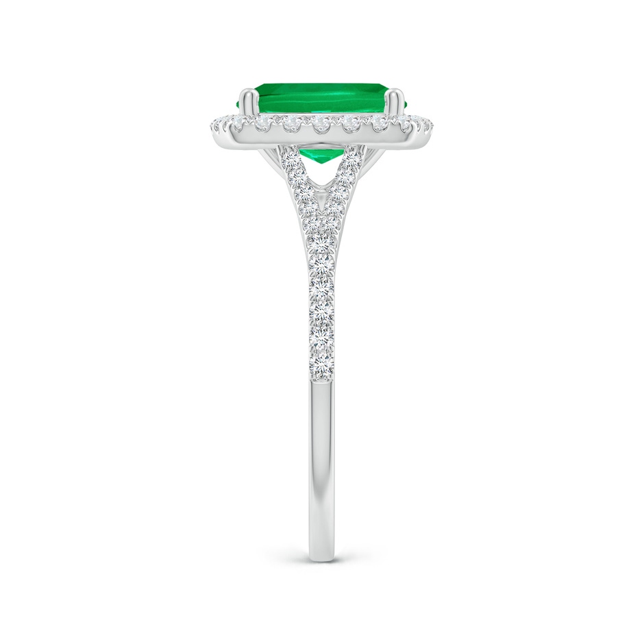 9x7mm AAA Cushion Rectangular Emerald Halo Split Shank Engagement Ring in P950 Platinum side 299