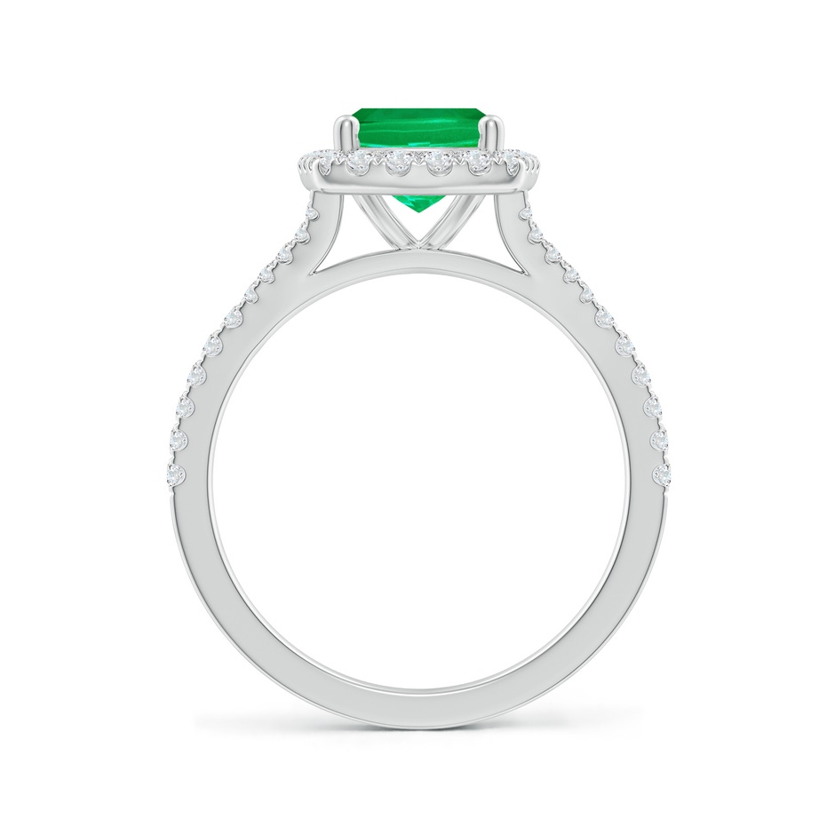 9x7mm AAA Cushion Rectangular Emerald Halo Split Shank Engagement Ring in White Gold side 199