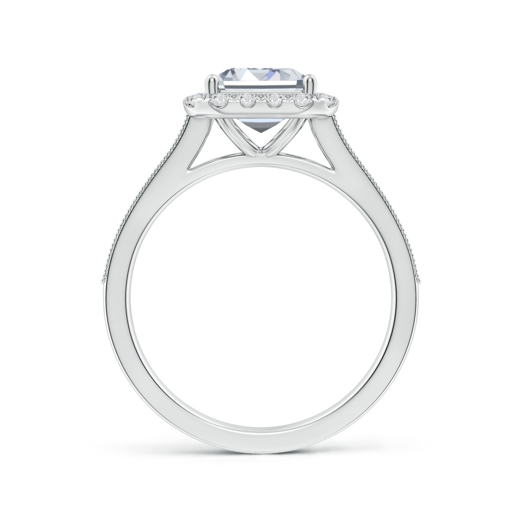 8.5x6.5mm HSI2 Emerald-Cut Diamond Reverse Tapered Shank Halo Engagement Ring in White Gold Side 199