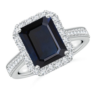 Emerald Cut A Blue Sapphire
