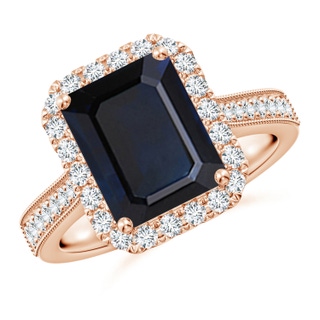 Emerald Cut A Blue Sapphire