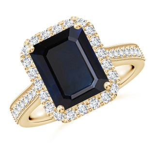 Emerald Cut A Blue Sapphire