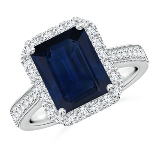 Emerald Cut AA Blue Sapphire