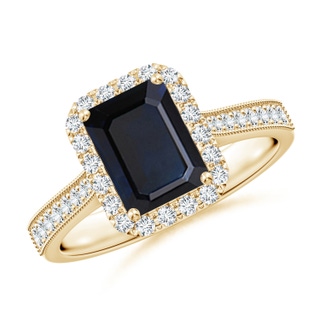 Emerald Cut A Blue Sapphire