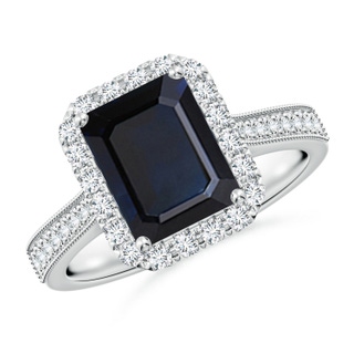Emerald Cut A Blue Sapphire