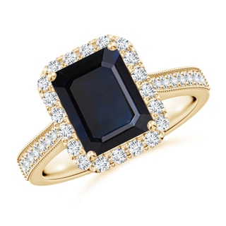 Emerald Cut A Blue Sapphire