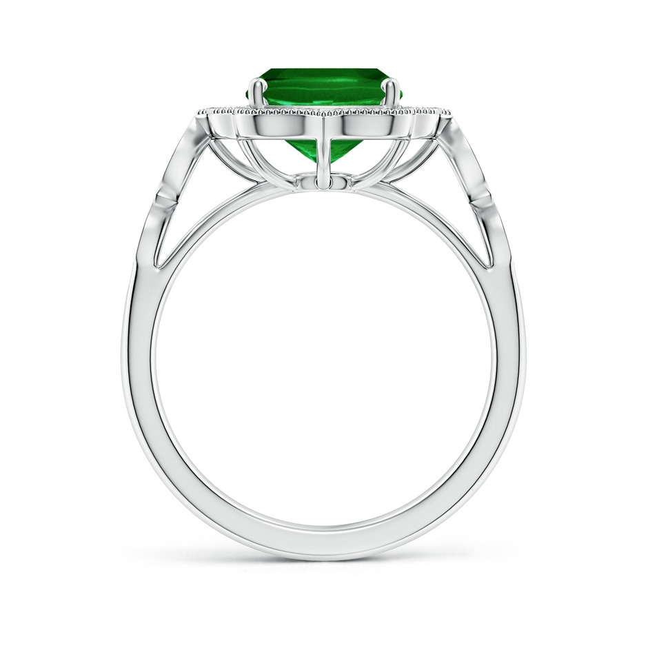 10x8mm AAAA Vintage Inspired Cushion Rectangular Emerald Ornate Halo Engagement Ring in P950 Platinum side 199