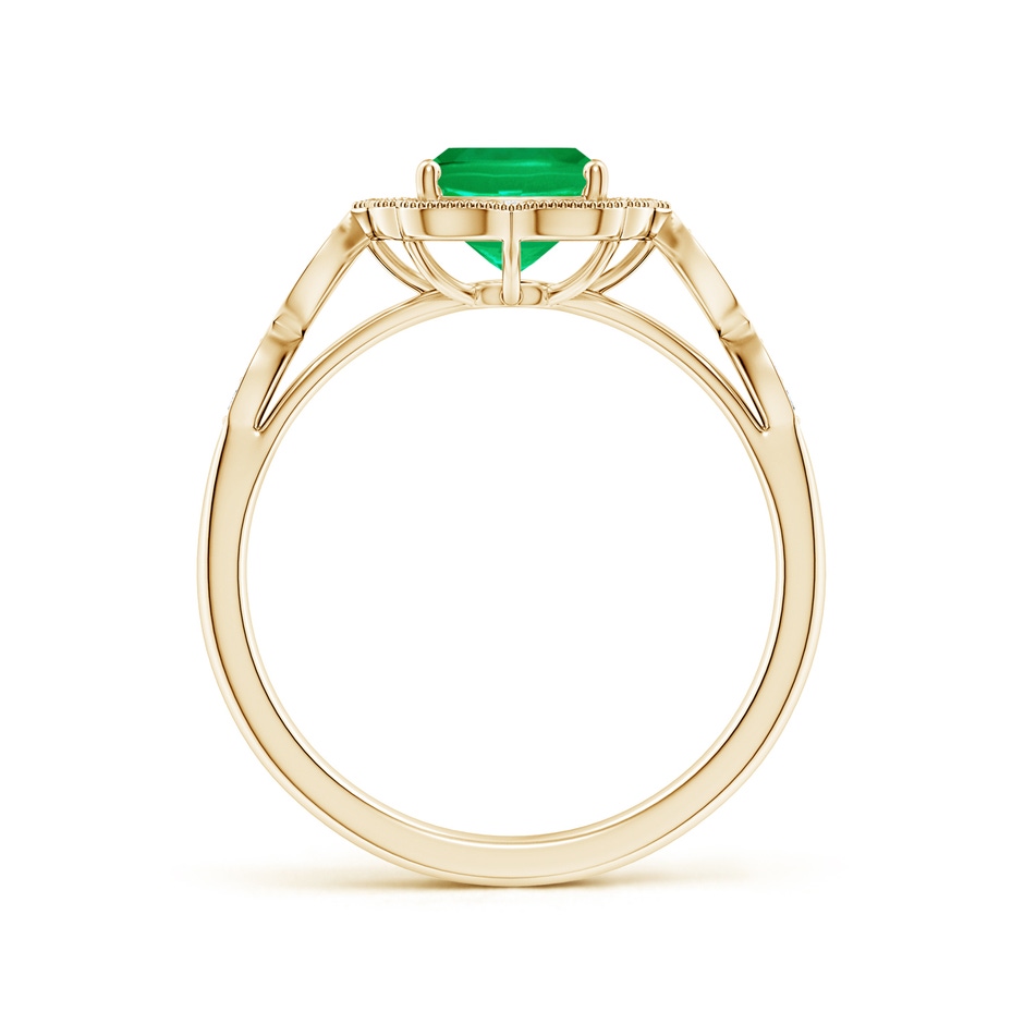 8x6mm AAA Vintage Inspired Cushion Rectangular Emerald Ornate Halo Engagement Ring in Yellow Gold side 199