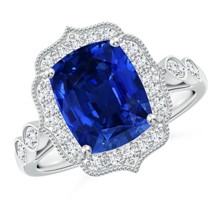 Cushion Rectangular Lab-Grown Lab Grown Blue Sapphire