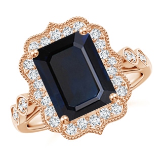 Emerald Cut A Blue Sapphire