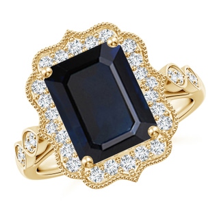 Emerald Cut A Blue Sapphire