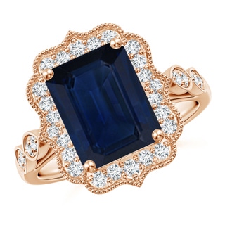 Emerald Cut AA Blue Sapphire