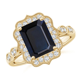 Emerald Cut A Blue Sapphire