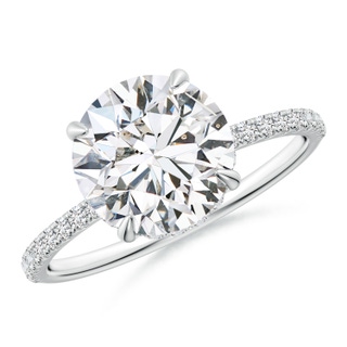 9.2mm HSI2 Round Diamond Hidden Halo Classic Engagement Ring in P950 Platinum