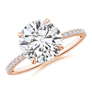 9.2mm HSI2 Round Diamond Hidden Halo Classic Engagement Ring in Rose Gold