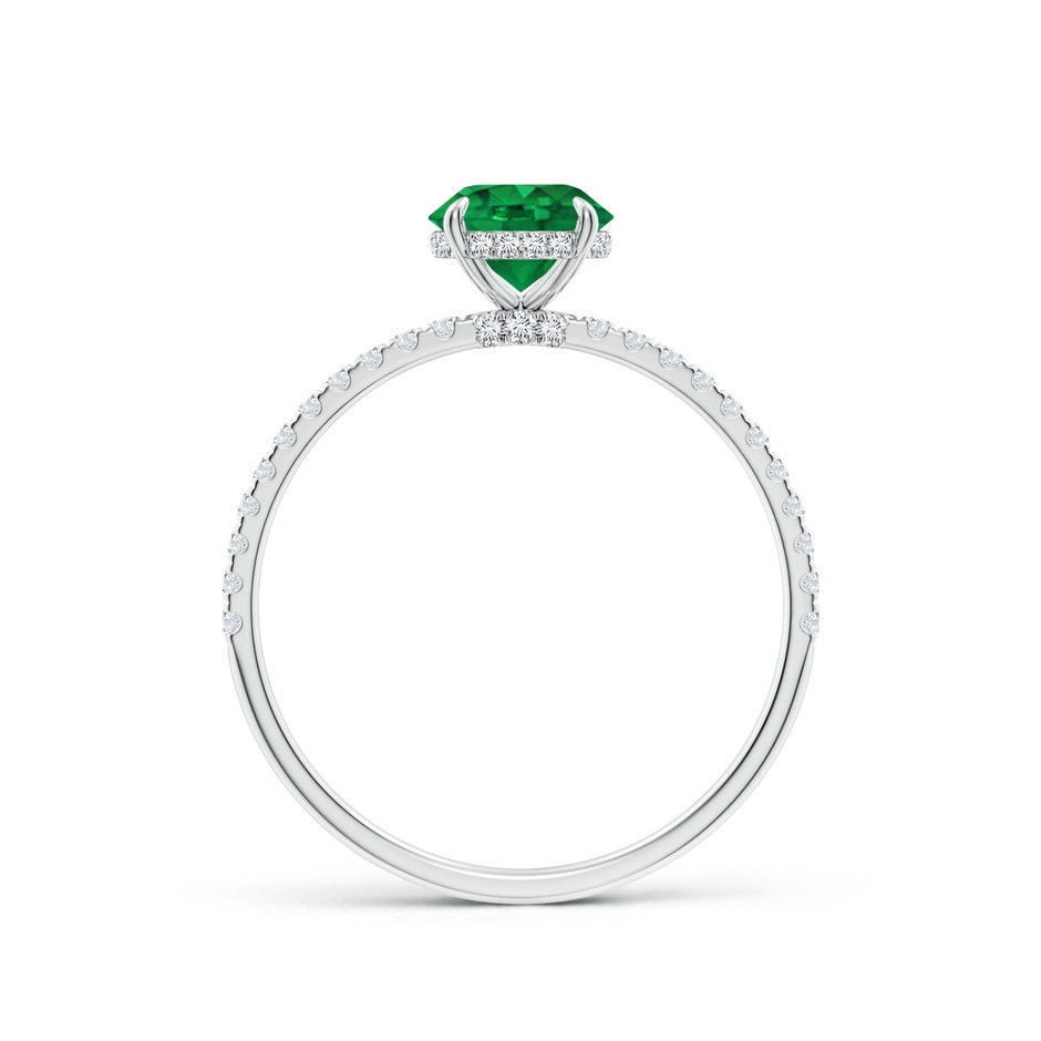 6mm AAA Round Emerald Hidden Halo Classic Engagement Ring in White Gold side 199