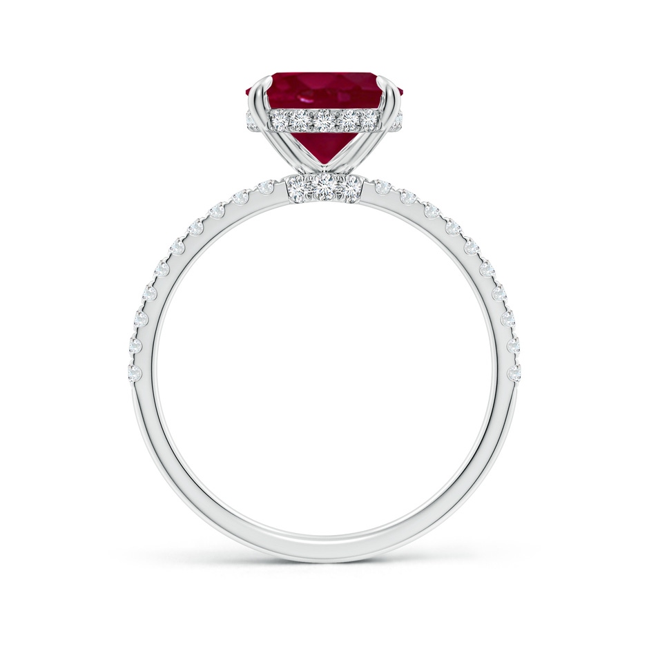 10x8mm A Oval Ruby Hidden Halo Classic Engagement Ring in P950 Platinum side 199