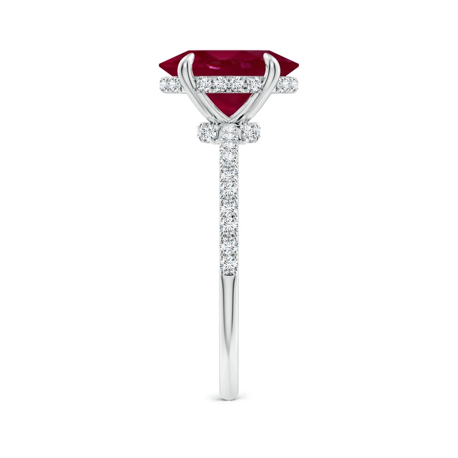 10x8mm A Oval Ruby Hidden Halo Classic Engagement Ring in P950 Platinum side 299