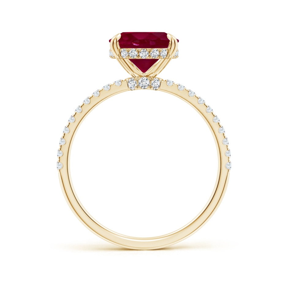 10x8mm A Oval Ruby Hidden Halo Classic Engagement Ring in Yellow Gold side 199