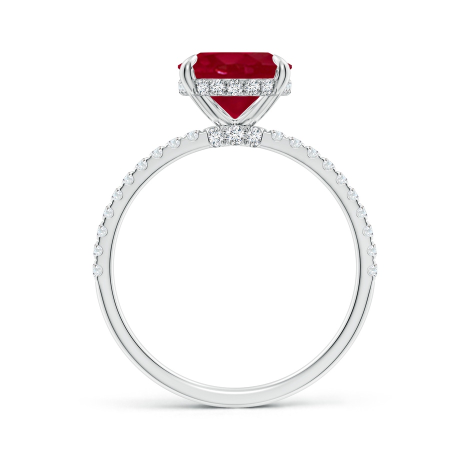 10x8mm AA Oval Ruby Hidden Halo Classic Engagement Ring in P950 Platinum side 199
