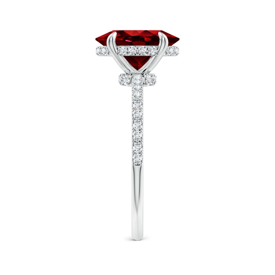 10x8mm AAAA Oval Ruby Hidden Halo Classic Engagement Ring in P950 Platinum side 299