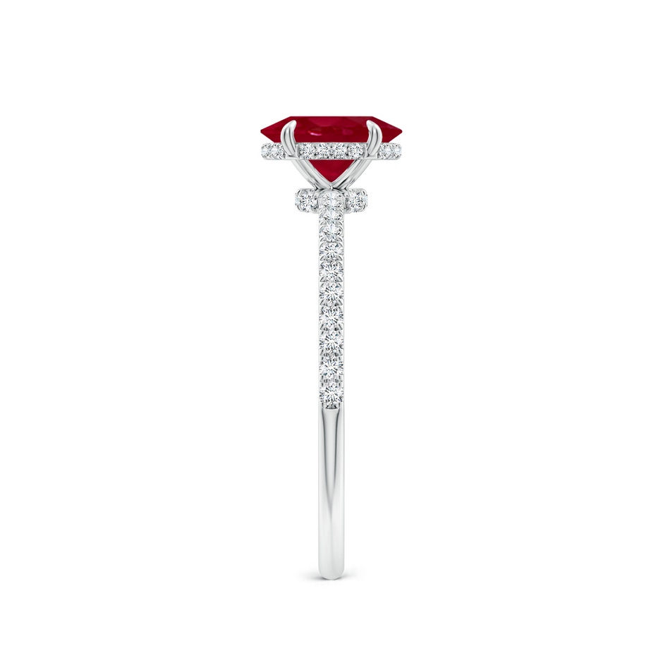 7x5mm AA Oval Ruby Hidden Halo Classic Engagement Ring in P950 Platinum side 299