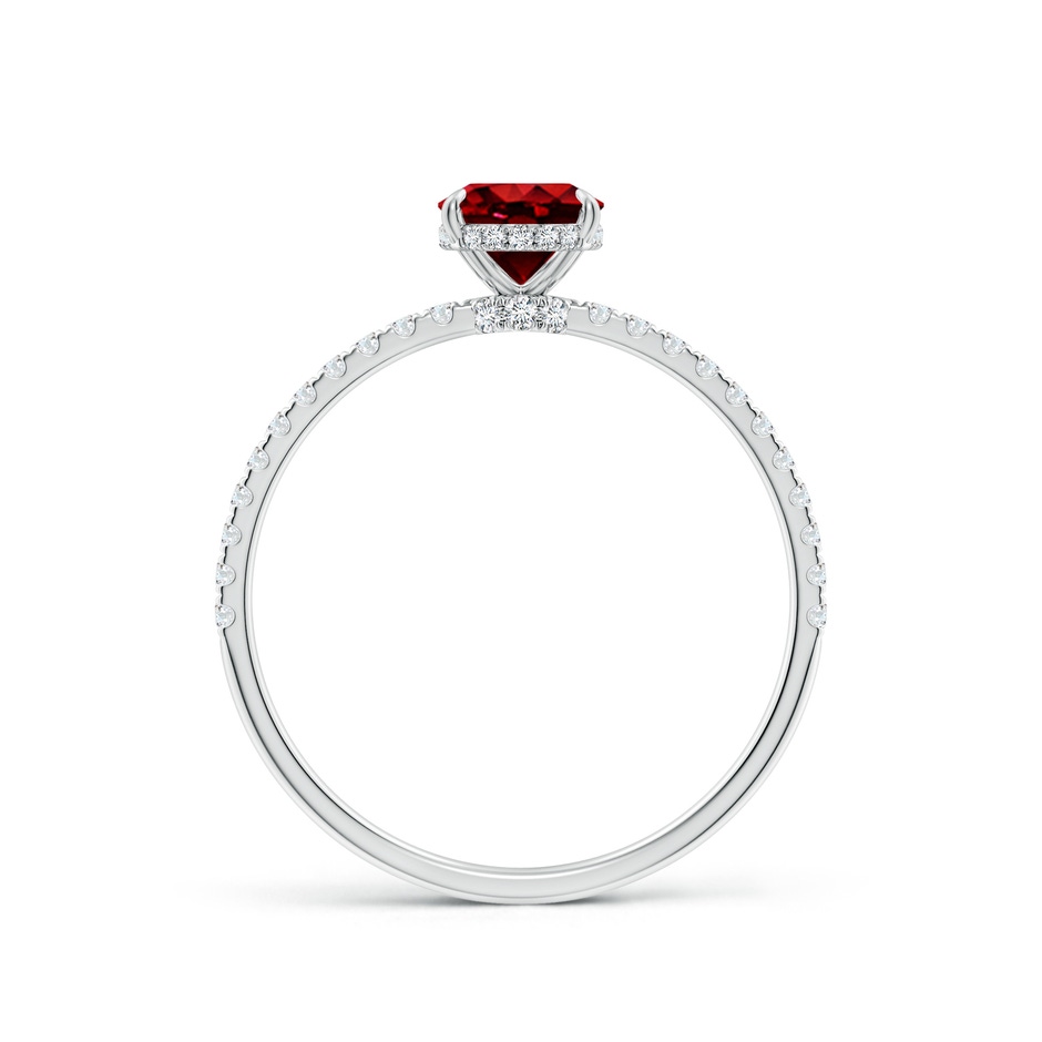 7x5mm AAAA Oval Ruby Hidden Halo Classic Engagement Ring in P950 Platinum side 199
