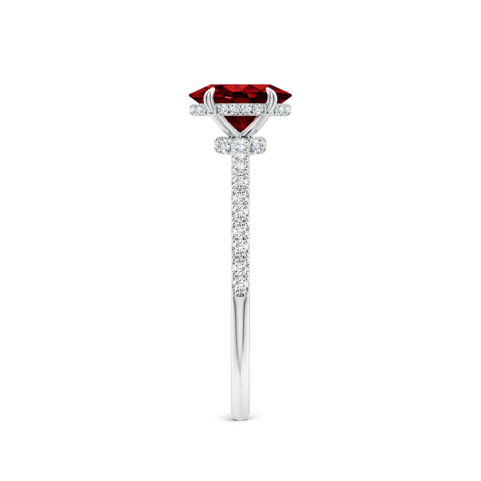 7x5mm AAAA Oval Ruby Hidden Halo Classic Engagement Ring in P950 Platinum side 299