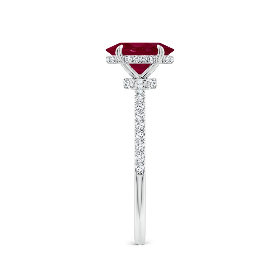 8x6mm A Oval Ruby Hidden Halo Classic Engagement Ring in White Gold side 299