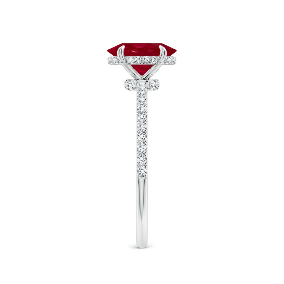 8x6mm AA Oval Ruby Hidden Halo Classic Engagement Ring in White Gold side 299