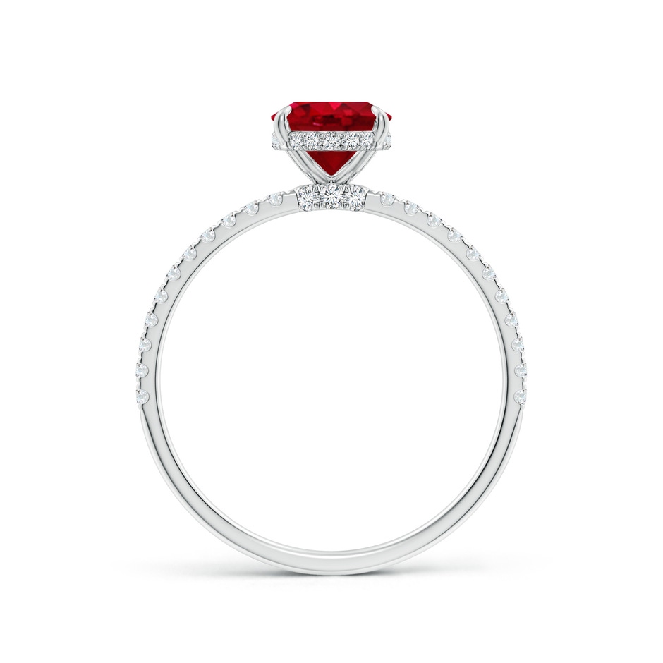 8x6mm AAA Oval Ruby Hidden Halo Classic Engagement Ring in P950 Platinum side 199