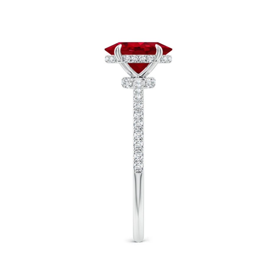 8x6mm AAA Oval Ruby Hidden Halo Classic Engagement Ring in P950 Platinum side 299
