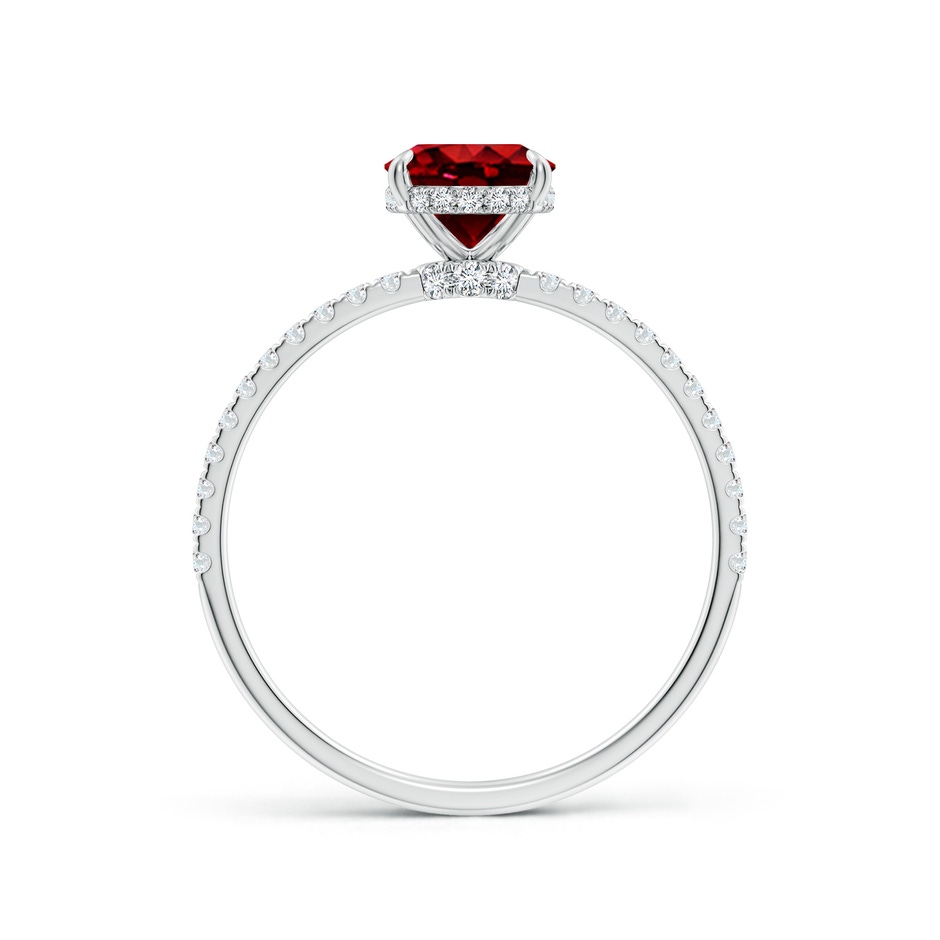 8x6mm AAAA Oval Ruby Hidden Halo Classic Engagement Ring in P950 Platinum side 199