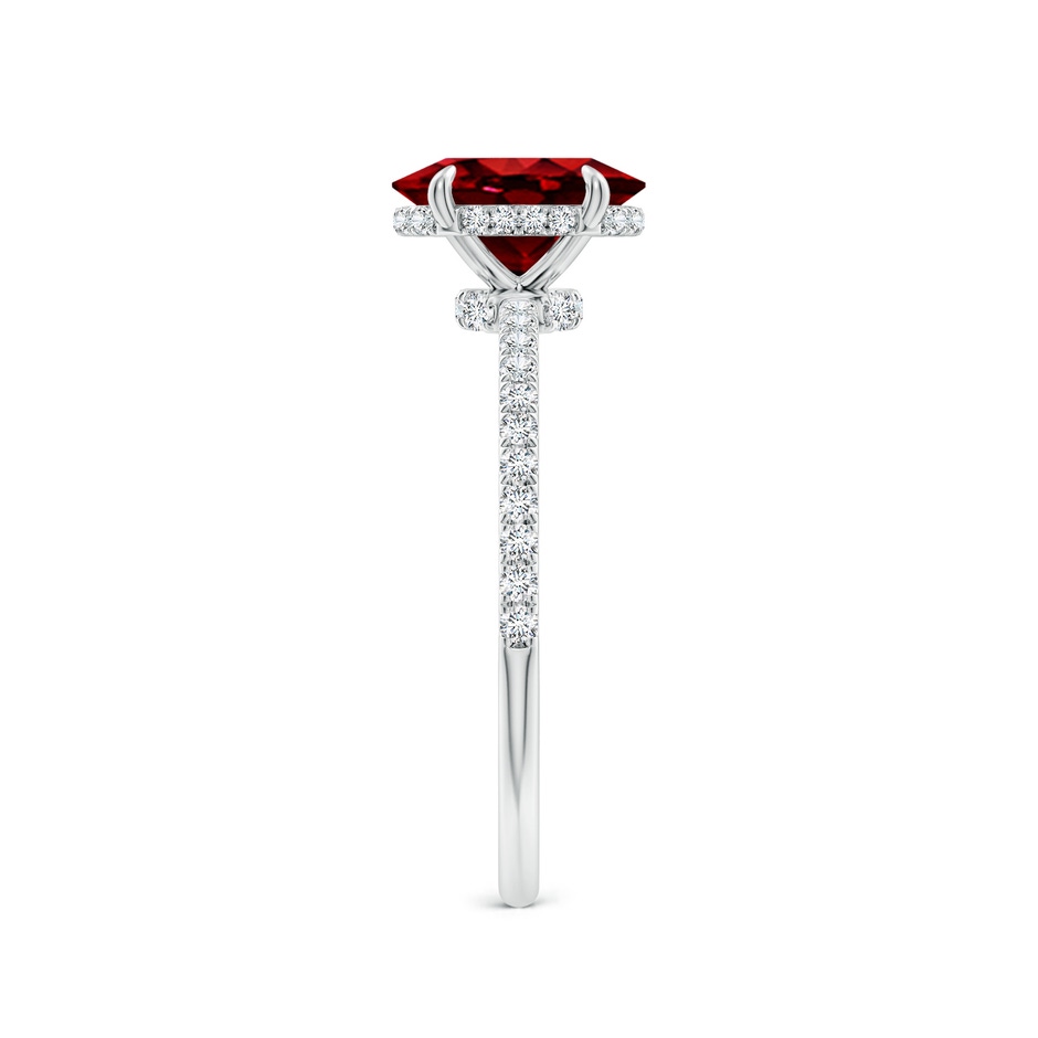 8x6mm AAAA Oval Ruby Hidden Halo Classic Engagement Ring in P950 Platinum side 299