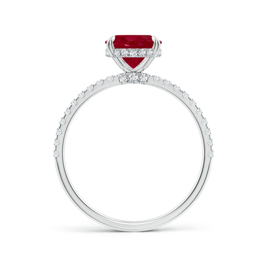 9x7mm AA Oval Ruby Hidden Halo Classic Engagement Ring in P950 Platinum side 199