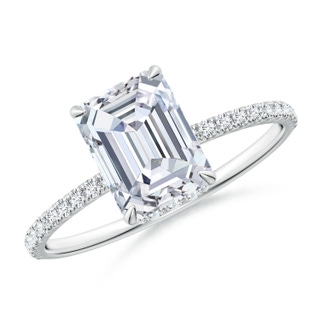 8x6mm GVS2 Emerald-Cut Diamond Hidden Halo Classic Engagement Ring in P950 Platinum