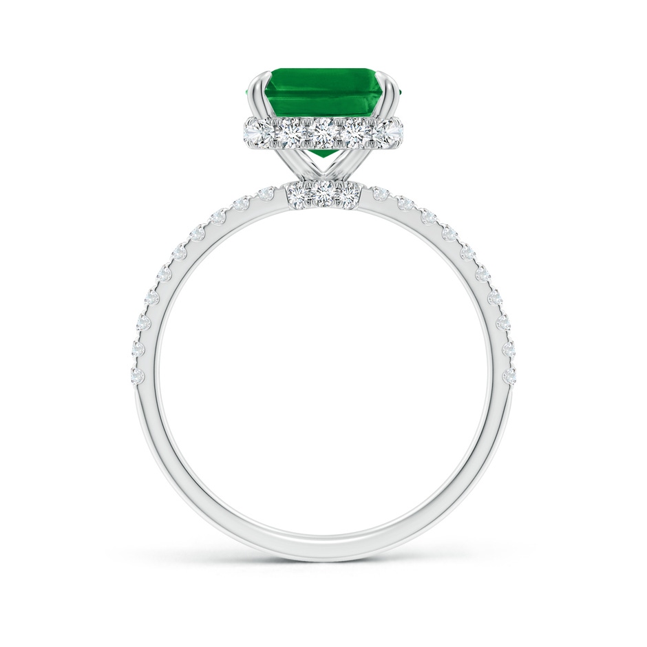 10x8mm AAA Emerald-Cut Emerald Hidden Halo Classic Engagement Ring in White Gold side 199