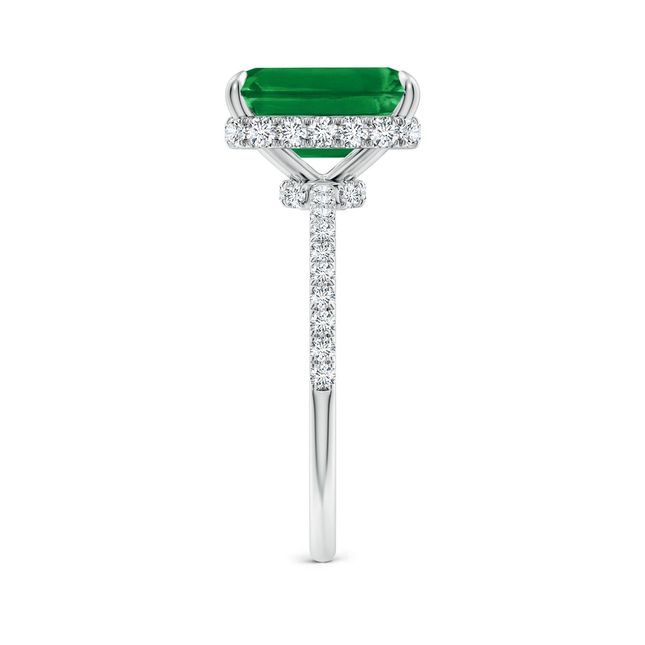 10x8mm AAA Emerald-Cut Emerald Hidden Halo Classic Engagement Ring in White Gold side 299