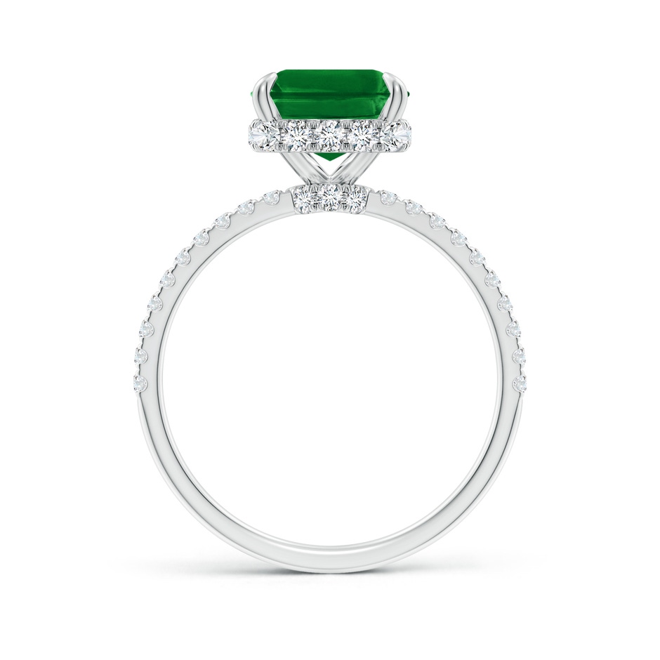 10x8mm AAAA Emerald-Cut Emerald Hidden Halo Classic Engagement Ring in P950 Platinum side 199