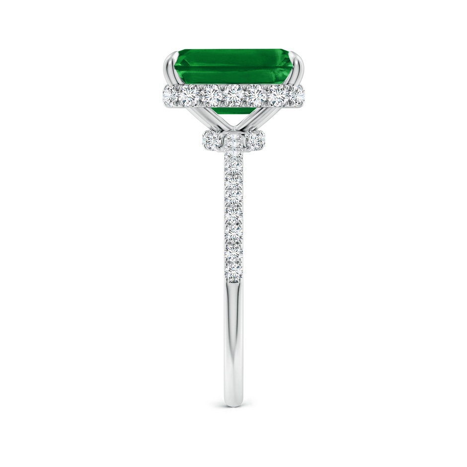 10x8mm AAAA Emerald-Cut Emerald Hidden Halo Classic Engagement Ring in P950 Platinum side 299