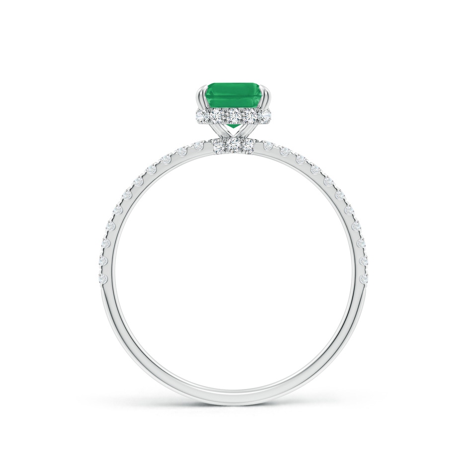 7x5mm A Emerald-Cut Emerald Hidden Halo Classic Engagement Ring in White Gold side 199