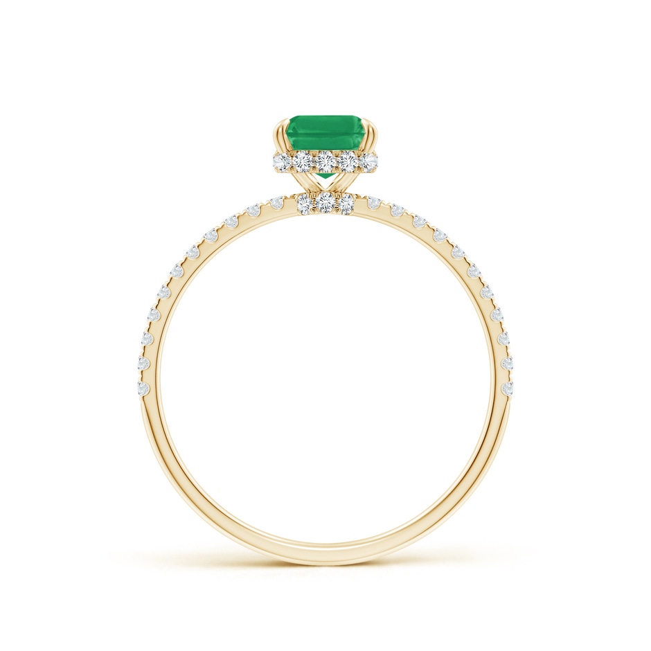 7x5mm A Emerald-Cut Emerald Hidden Halo Classic Engagement Ring in Yellow Gold side 199