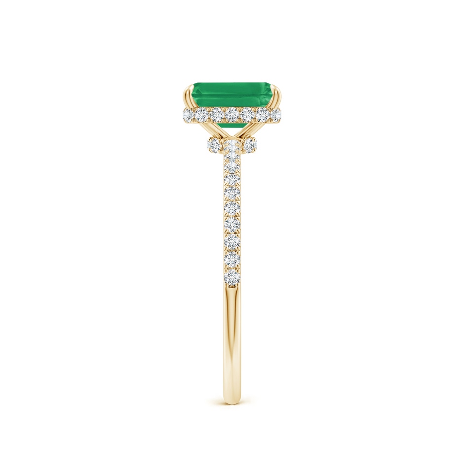 7x5mm A Emerald-Cut Emerald Hidden Halo Classic Engagement Ring in Yellow Gold side 299