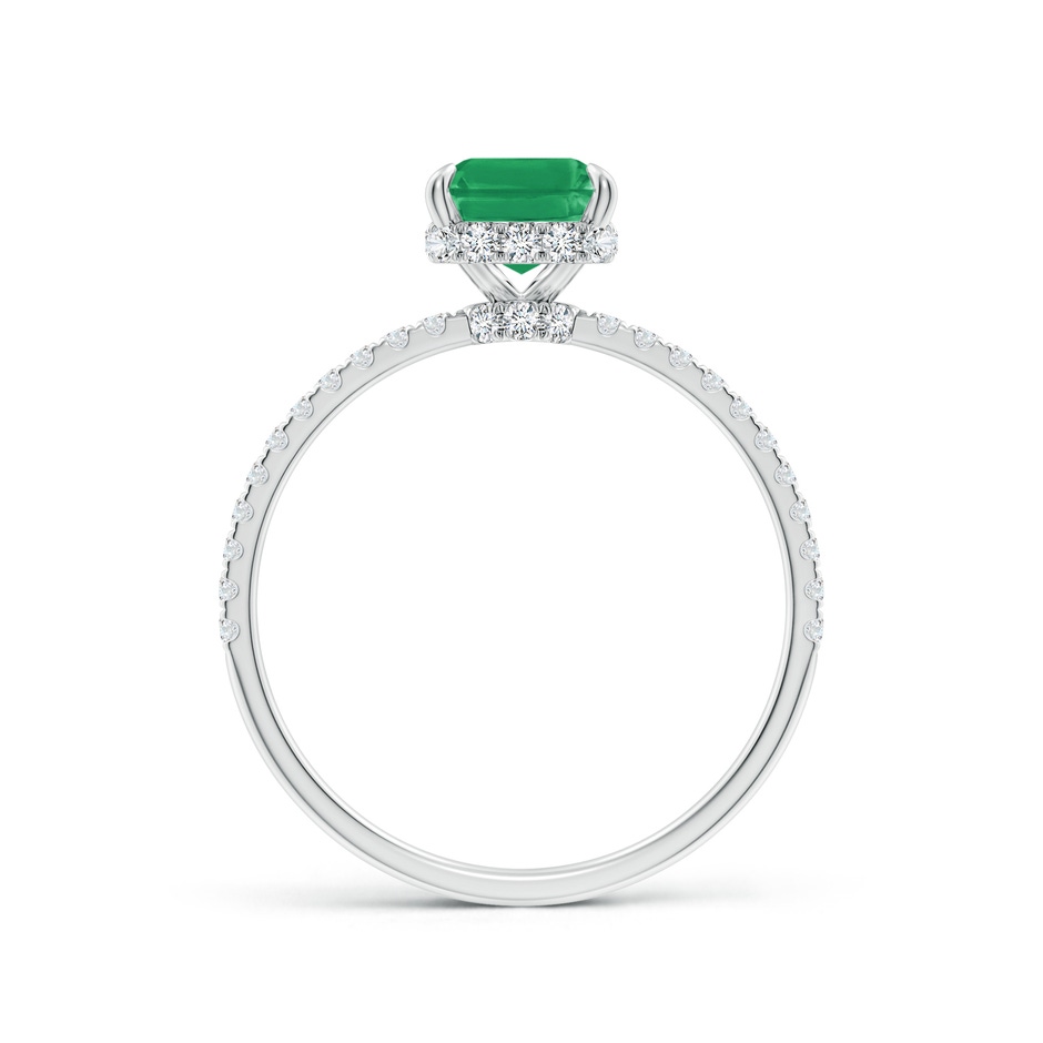 8x6mm A Emerald-Cut Emerald Hidden Halo Classic Engagement Ring in White Gold side 199