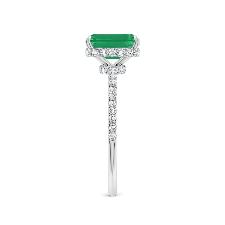 8x6mm A Emerald-Cut Emerald Hidden Halo Classic Engagement Ring in White Gold side 299
