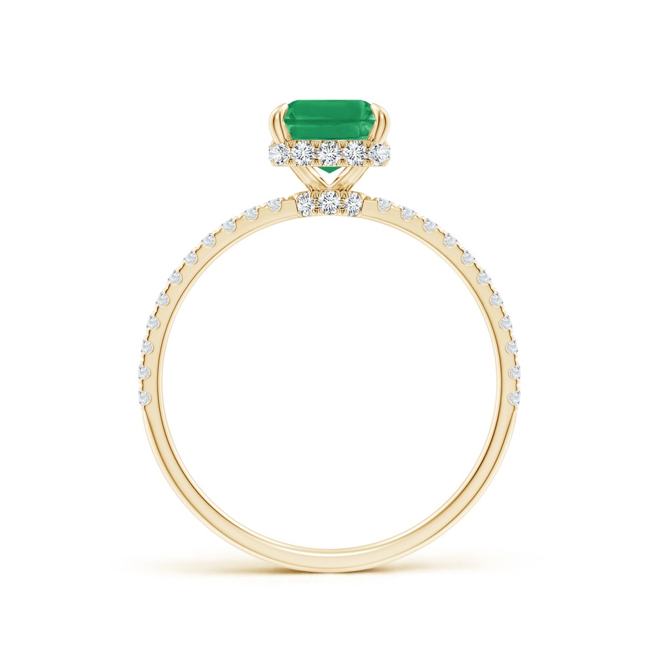 8x6mm A Emerald-Cut Emerald Hidden Halo Classic Engagement Ring in Yellow Gold side 199