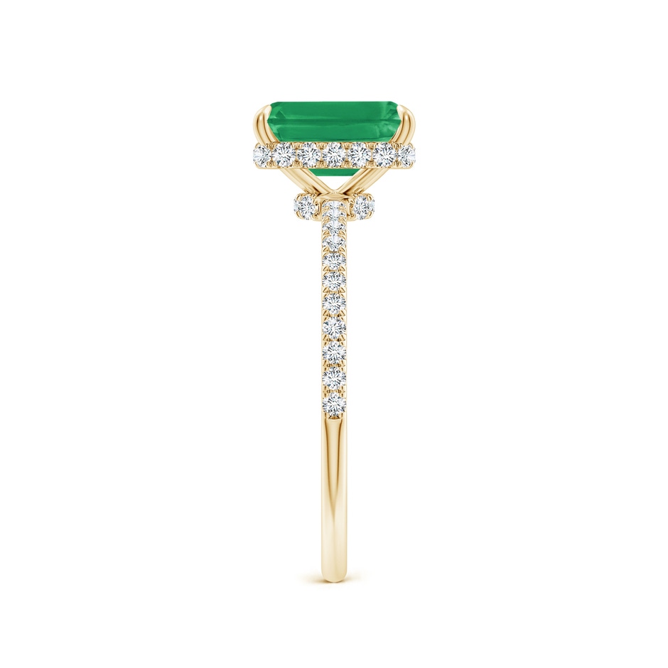 8x6mm A Emerald-Cut Emerald Hidden Halo Classic Engagement Ring in Yellow Gold side 299