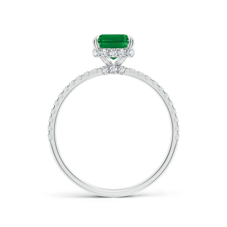 8x6mm AAA Emerald-Cut Emerald Hidden Halo Classic Engagement Ring in White Gold side 199