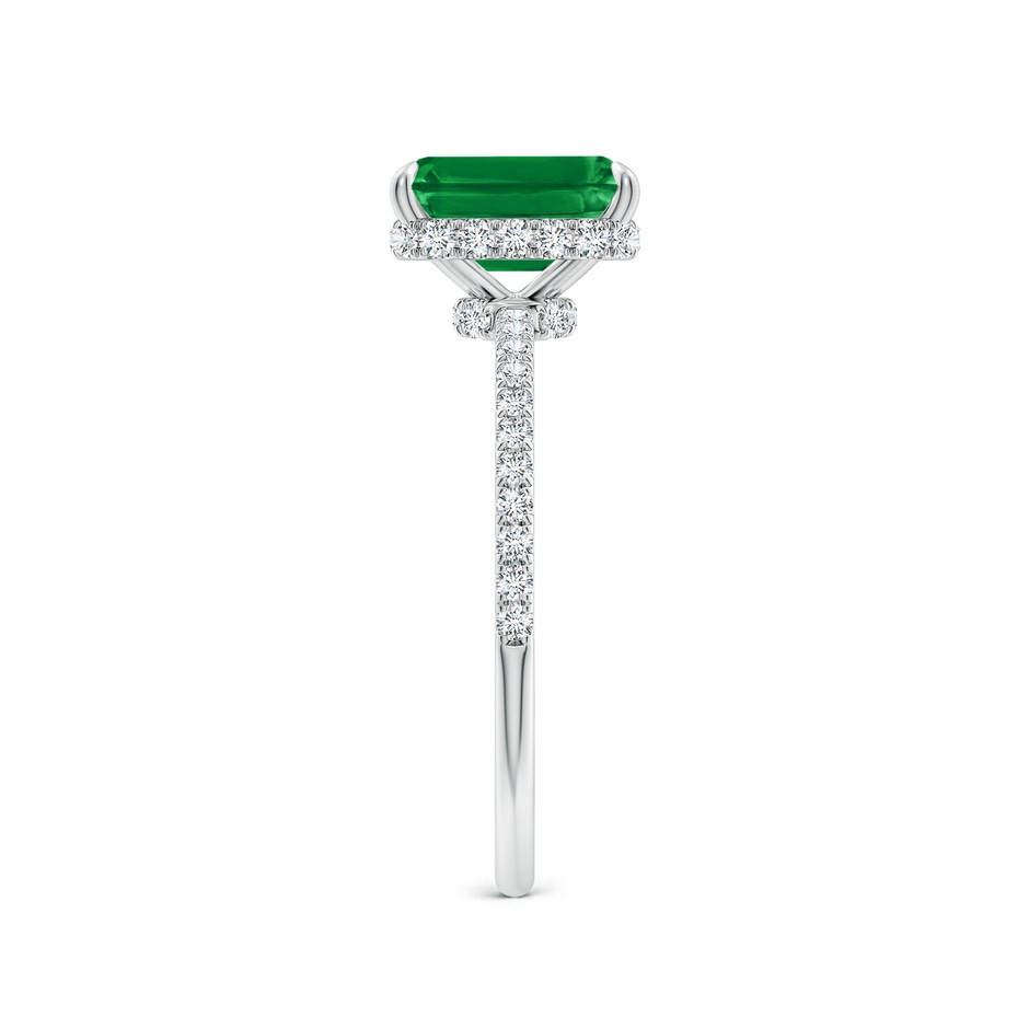 8x6mm AAA Emerald-Cut Emerald Hidden Halo Classic Engagement Ring in White Gold side 299